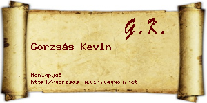 Gorzsás Kevin névjegykártya