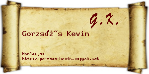 Gorzsás Kevin névjegykártya