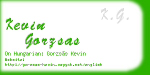 kevin gorzsas business card